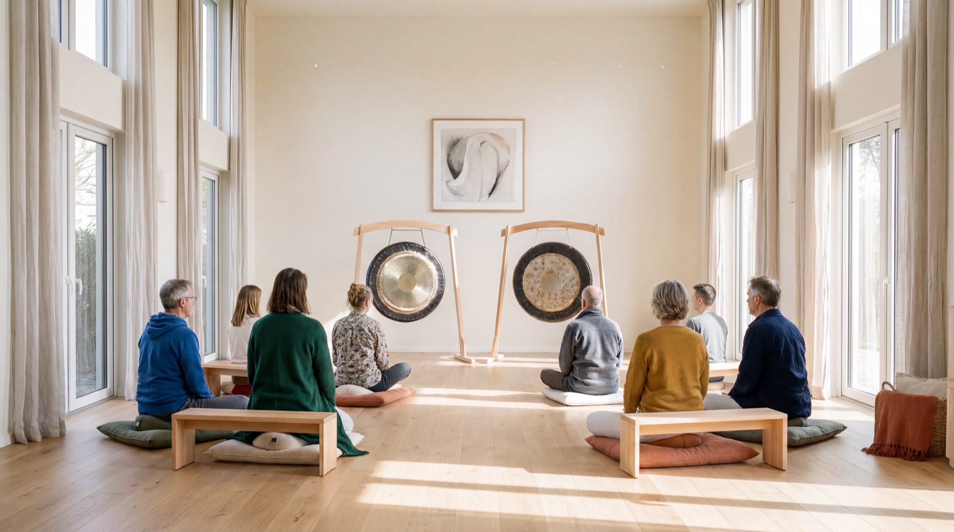 Helles Gemeinschafts-Klangbild mit Gongs